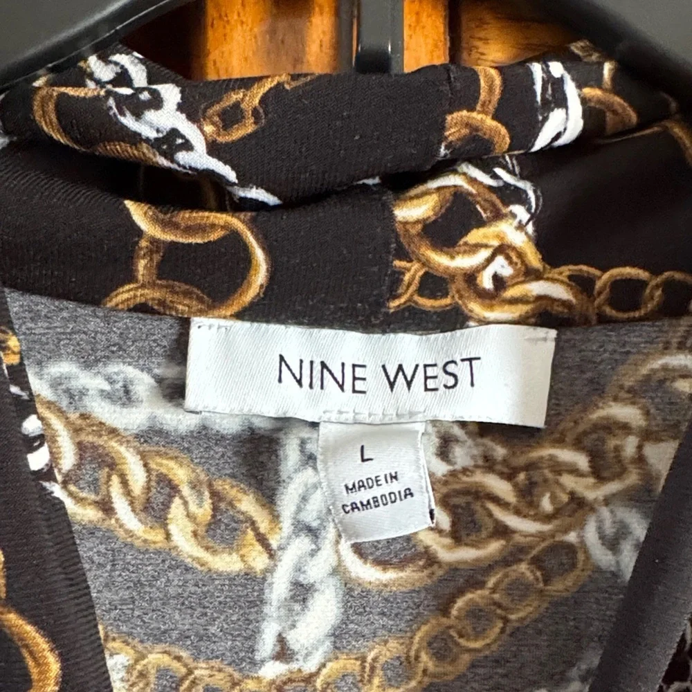 Nine West Black Chain Pattern Blouse - Picture 2 of 4